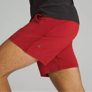 Lululemon Men's Pace Breaker Short 7" Linerless Red EUC Size Large